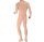Nude Illusion Mens Bodysuit – Hautfarbener Ganzkörper-Catsuit mit langen Ärmeln, ultra-elastisch, XS–S