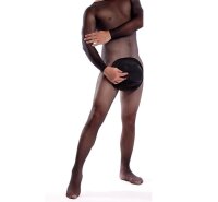 Sheer Black Open-Crotch Mens Bodystocking – sheer, long-sleeve, breathable & stretchy