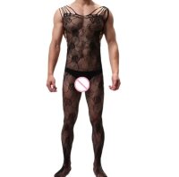 Floral Lace Strappy Mens Bodystocking – floral...