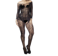 Mystic Noir Bodystocking – Verführerisches Schwarz, ouvert, XS bis L, elastisch