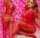 Scarlet Lattice Bloom Open-Crotch Bodystocking – red mesh, lace up cut outs & open crotch