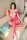 Fuchsia Lust Bloom Bodystocking – Fuchsia / Pink Netz Catsuit mit Blumenmuster, ouvert (im Schritt offen), Einheitsgröße XS–L (34–40)