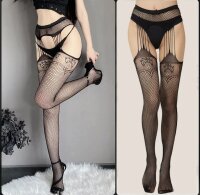 String Tassel Suspender Mesh Pantyhose – Suspender...