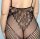 Black Lace Temptation Bodystocking – Schwarzer Spitzen Catsuit, ouvert (im Schritt offen), Einheitsgröße XS–L (34–40)