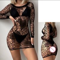 Velvet Heart Mesh Dress – Schulterfreies Netzkleid mit Herzmuster & figurbetontem Schnitt