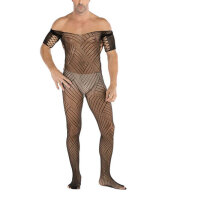 Midnight Grid Mens Bodysuit – Ouvert Catsuit, XS-L,...