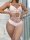 Blush Ribbon Cutout Bodystocking – Pastel Pink Lace Catsuit with Fishnet Legs & Ouvert Crotch