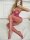 Fuchsia Floral Lace Open-Crotch Bodystocking – pinke Spitze, Netzbeine, ouvert & elastisch