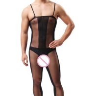 Obsidian Elegance Mens Bodysuit – Transparenter...