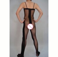 Obsidian Elegance Mens Bodysuit – Transparenter Herren-Bodysuit mit ouvert-Design, XS-S