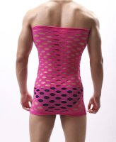 Pink Void Mesh Dress – Elastic pink mesh dress for men