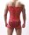 Crimson Pulse Mesh Dress – Red mesh dress with large cutouts for men