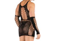 Elegant Lace Dress for Men – Netzdesign, Schwarz, XS bis L, elastisch