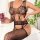 Obsidian Lattice Bodystocking – Schwarzer Netz-Catsuit mit floralen Mustern & ouvert Schritt, XS-L