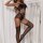 Obsidian Lattice Bodystocking – Schwarzer Netz-Catsuit mit floralen Mustern & ouvert Schritt, XS-L