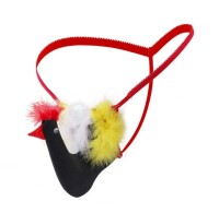 Mens Black Rooster G-String – Lustiger...