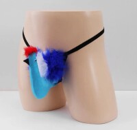 Mens Blue Rooster G-String – Witziger Herren-String mit Huhn-Design, elastisch, S bis L