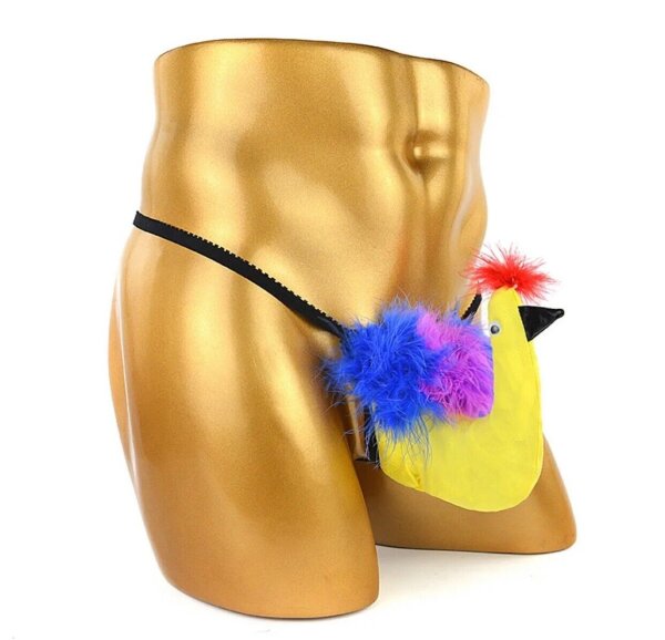 Mens Funny Rooster G-String – Witziger Herren-String, elastisch, S bis L