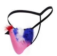 Exotic Bird Men´s String – Lustiger Feder-Look, S-L, elastisch