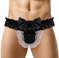 Elegant Ruffled Mens Brief – Schwarze...