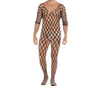 Macro Mesh Men’s Open-Crotch Bodystocking –...
