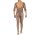 Macro Mesh Men’s Open-Crotch Bodystocking – Large-Hole Fishnet Catsuit with 3/4 Sleeves, Stretchy, One Size XS–L