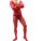 Red Inferno Men’s Lace Net Bodystocking – Roter Herren Netz-Bodystocking mit floraler Spitze, ouvert & elastisch