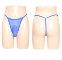 Mens Vibrant Sheer String – Herren-String mit Penishülle, elastisch, Blau