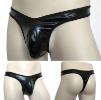 Dominant Shine Mens String – Glänzender Herren-String mit Penishülle, Lederoptik, XS-M