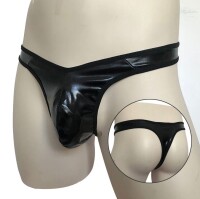 Dominant Shine Mens String – Glänzender Herren-String mit Penishülle, Lederoptik, XS-M