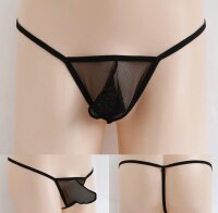 Mens Transparent Mesh G-String – Durchsichtiger...