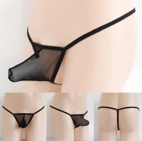 Mens Transparent Mesh G-String – Durchsichtiger Herren-String, elastisch, XS bis L