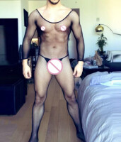 Full Body Fishnet Men’s Bodystocking –...