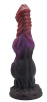 Crimson Pulse Dildo – Glitzernder Alien-Schaft, 25 cm, mehrfarbig & strukturiert für intensive Tiefe