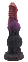Crimson Pulse Dildo – Glitzernder Alien-Schaft, 25 cm, mehrfarbig & strukturiert für intensive Tiefe