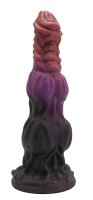 Crimson Pulse Dildo – Glitzernder Alien-Schaft, 25 cm, mehrfarbig & strukturiert für intensive Tiefe