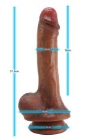 PowerShaft Xtreme – Realistic Silicone Dildo, 21.5 cm, Extra Filling & Stable with Suction Base
