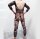 Geometric Desire Open Crotch Men’s Bodystocking – Ouverter Herren-Bodystocking mit geometrischem Netz & Langarm, Einheitsgröße XS–M (EU 34–40)