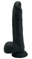 RealFeel Power Dildo – 22 cm Schwarzer Vibrator mit Vibration, Rotation, Bewegung & Wärmefunktion