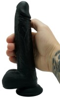 RealFeel Power Dildo – 22 cm Schwarzer Vibrator mit Vibration, Rotation, Bewegung & Wärmefunktion