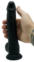 RealFeel Power Dildo – 22 cm Schwarzer Vibrator mit Vibration, Rotation, Bewegung & Wärmefunktion