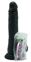 RealFeel Power Dildo – 22 cm Schwarzer Vibrator mit Vibration, Rotation, Bewegung & Wärmefunktion