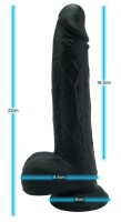 RealFeel Power Dildo – 22 cm Schwarzer Vibrator mit Vibration, Rotation, Bewegung & Wärmefunktion