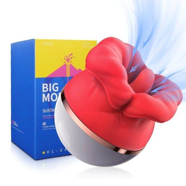 Big Mouth White Pleasure Vibrator - 5 Saugmodi, realistische Zungenbewegungen, wasserdicht und wiederaufladbar
