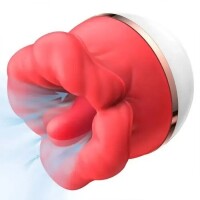 Big Mouth White Pleasure Vibrator - 5 Saugmodi, realistische Zungenbewegungen, wasserdicht und wiederaufladbar
