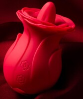 Velvet Rose Zungenvibrator - 5 Vibrationsmodi, 3 Geschwindigkeiten, kompakt und wiederaufladbar