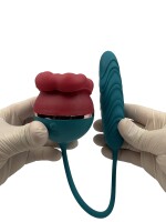 Rose Duo Vibrator – Klitorale Zungenstimulation und stoßender Liebesei-Vibrator, doppelte Stimulation