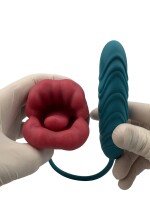 Rose Duo Vibrator – Klitorale Zungenstimulation und stoßender Liebesei-Vibrator, doppelte Stimulation