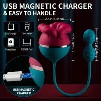 Lust Blossom Duo – Rosen-Licker mit 5 Modi & pulsierende Analkugeln mit 8 Vibrationsmustern, wiederaufladbar