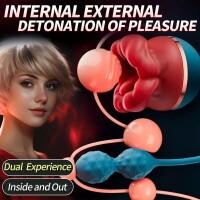 Lust Blossom Duo – Rosen-Licker mit 5 Modi & pulsierende Analkugeln mit 8 Vibrationsmustern, wiederaufladbar